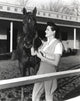 Jane Russell holding a horse - Black and White Photo Print