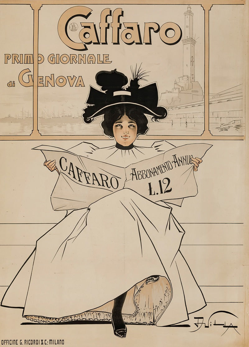 Caffaro Primo Giornale Di Genova (1897) Poster Print by Aleardo Villa