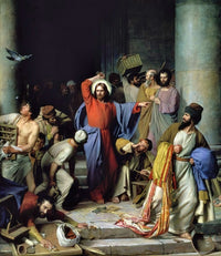 Casting Out the Money Changers Art Poster Print by Carl Bloch