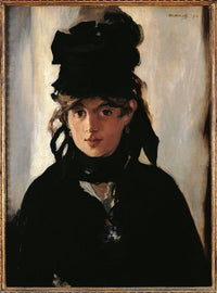Berthe Morisot With A Bouquet art print, beautiful floral impressionist artwork.