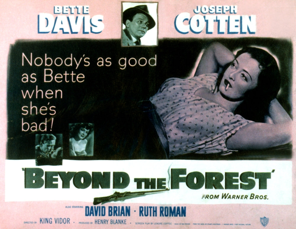 Beyond The Forest movie poster featuring Joseph Cotten and Bette Davis.