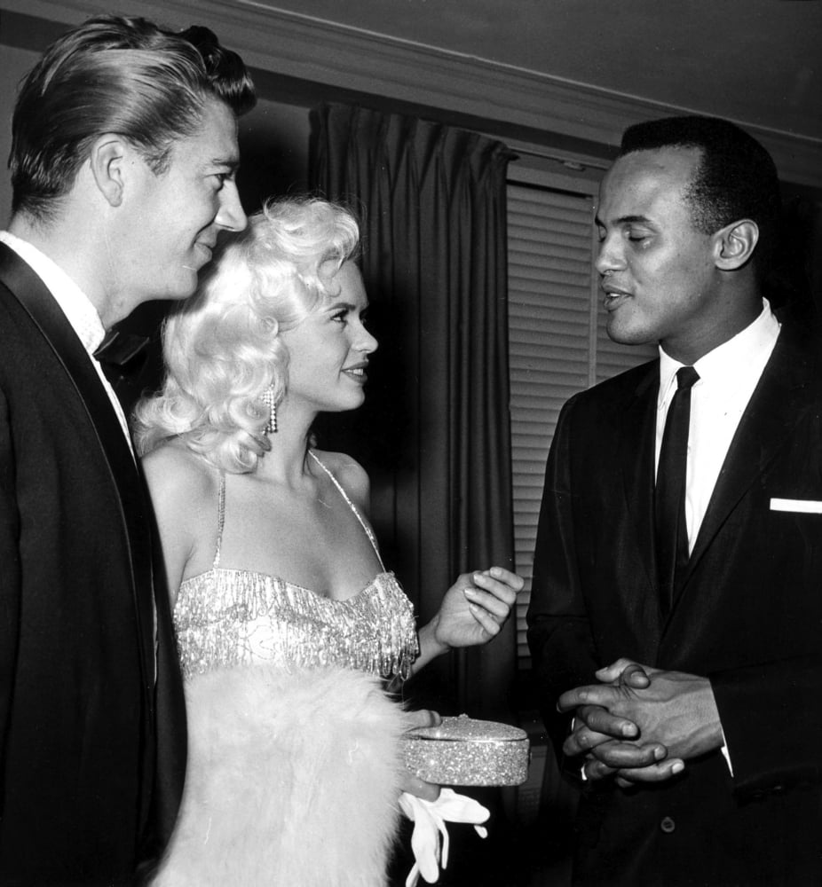 Jayne Mansfield and Mickey Hargitay with Harry Belafonte Photo Print