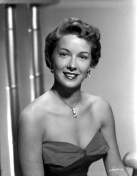 Vera Miles photo print showcasing elegant sleeveless bodice and jewelry.