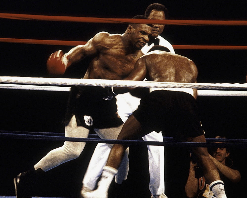 Mike Tyson fighting Anthony Davis action photo print.