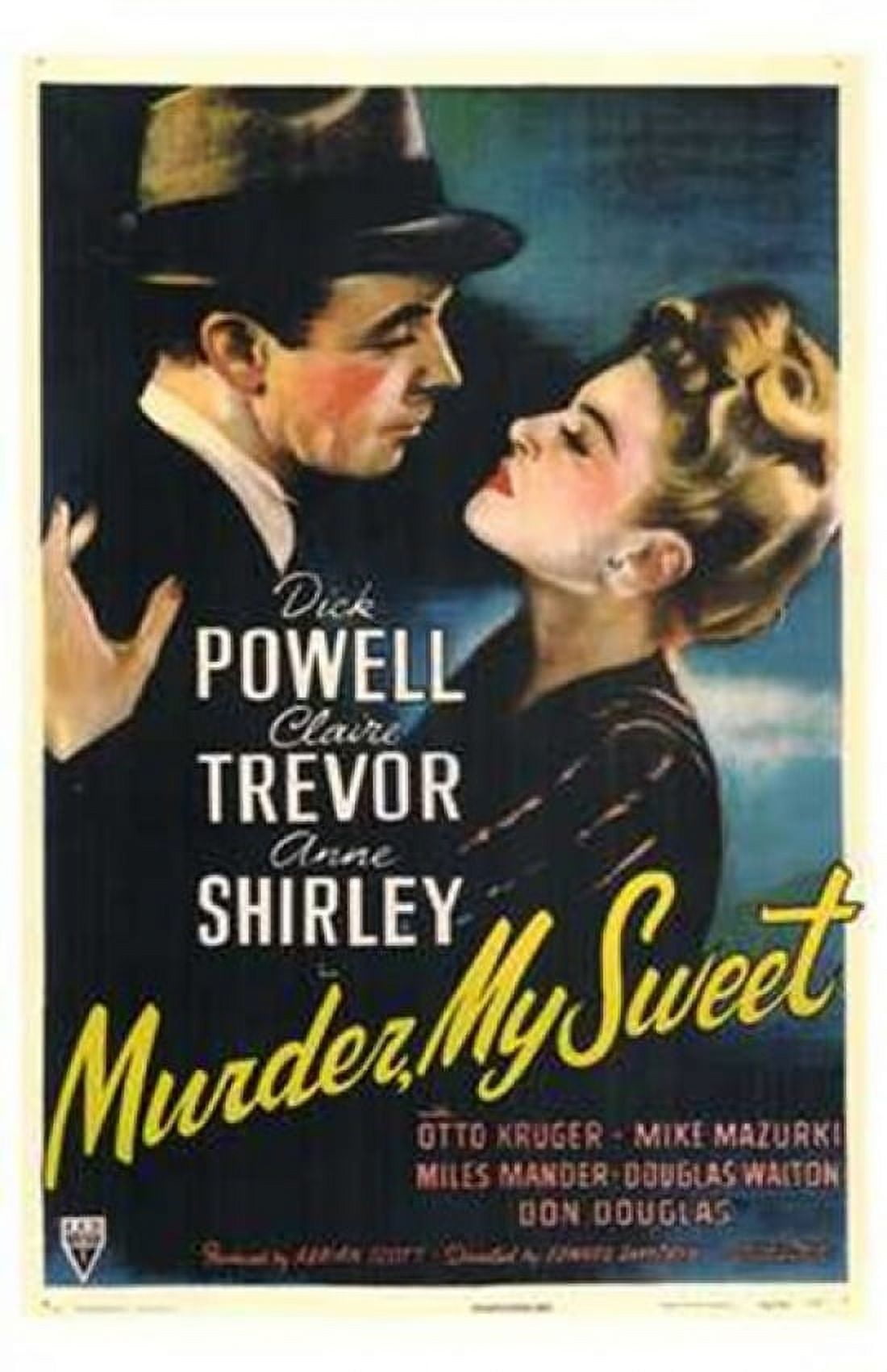 'Murder My Sweet' movie poster 11x17 print showcasing classic film noir style.