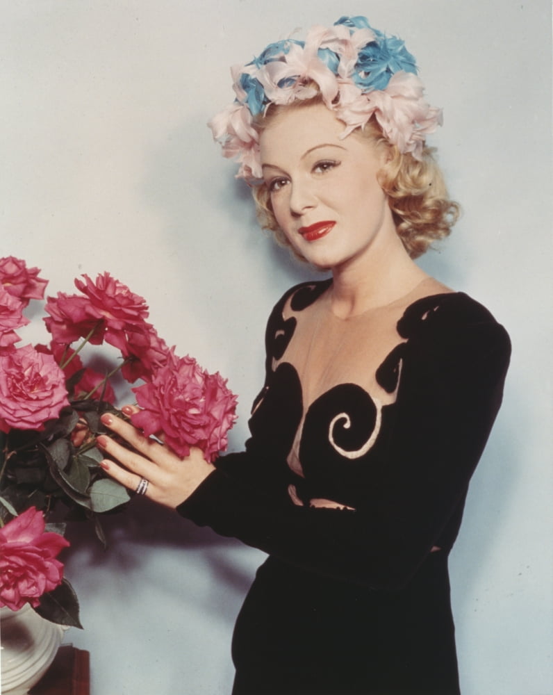 Elegant photo print of Betty Hutton in a black dress