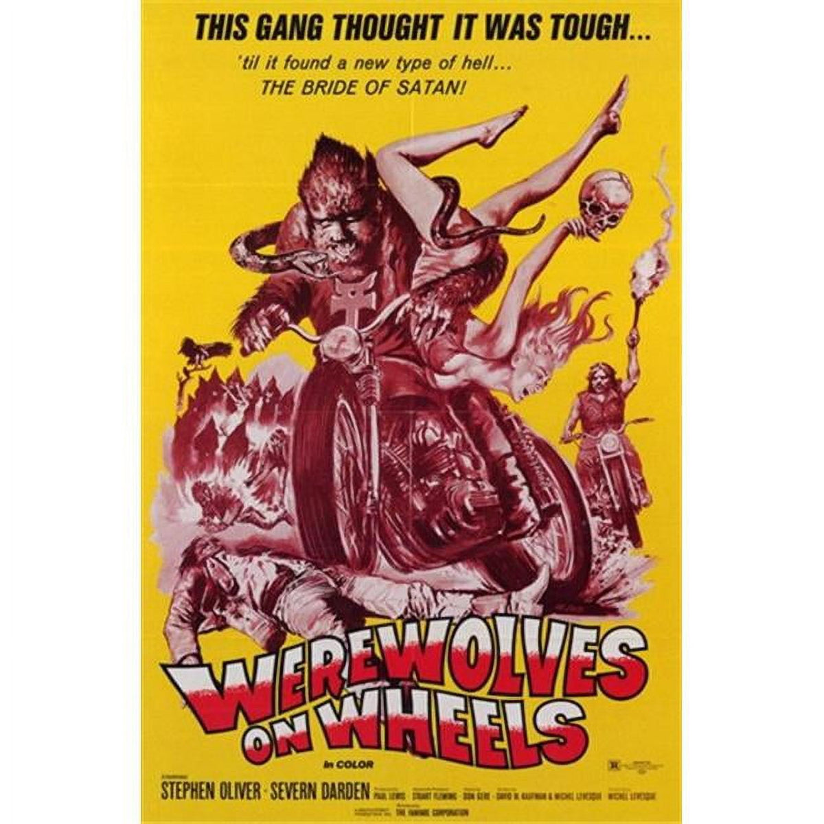 Werewolves on Wheels Movie Poster - 11x17 print showcasing horror and adventure.
