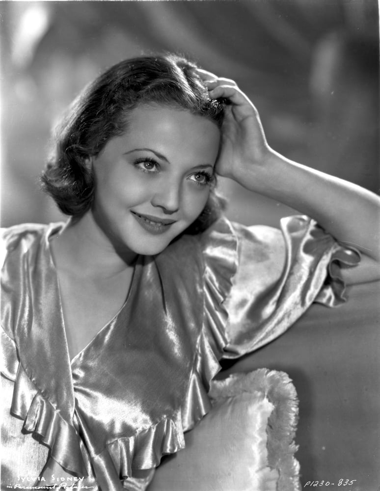 Sylvia Sidney elegant silk dress photo print 8x10