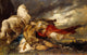 Valkyrie and a Dying Hero Art Print by Hans Makart, featuring dramatic imagery.