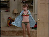 Dana Plato Rainbow Striped Bikini Photo Print - 8x10, 16x20, 24x30