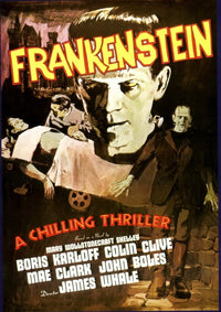 Frankenstein Movie Poster Masterprint featuring Boris Karloff from the 1931 classic film.