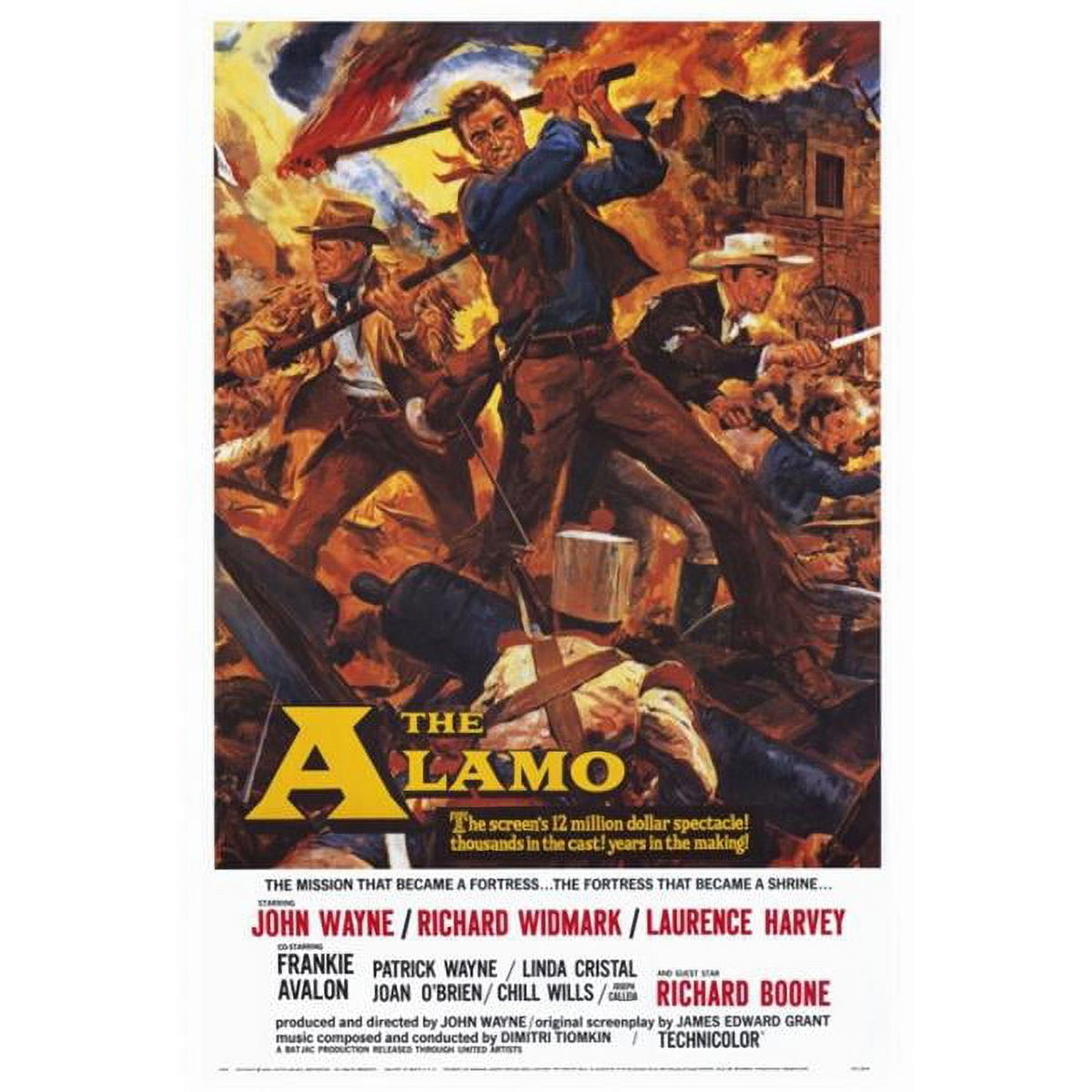 The Alamo Movie Poster Print 27x40 showcasing Texas history