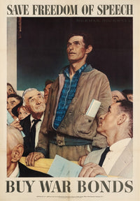 Save Freedom of Speech War Bonds Poster Print by Norman Rockwell