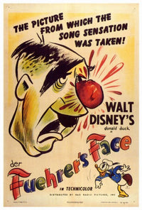 Der Fuehrer's Face Movie Poster Print featuring Donald Duck in a vintage animation style.