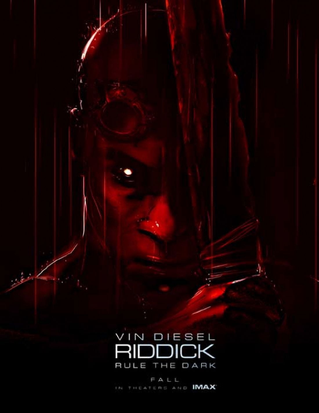 Riddick Movie Poster 11x17 Print featuring dark and intense artwork.