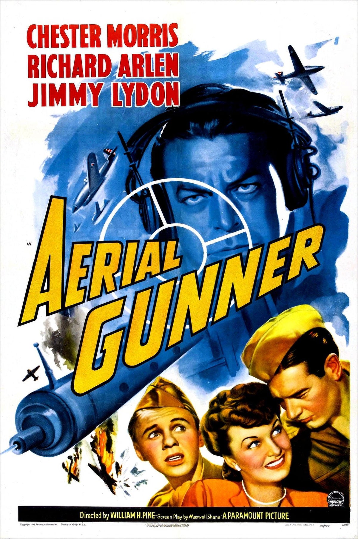 Aerial Gunner US Center Movie Masterprint Poster (1943) featuring Chester Morris and cast.