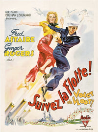 Follow The Fleet movie masterprint poster featuring Ginger Rogers and Fred Astaire - 1936