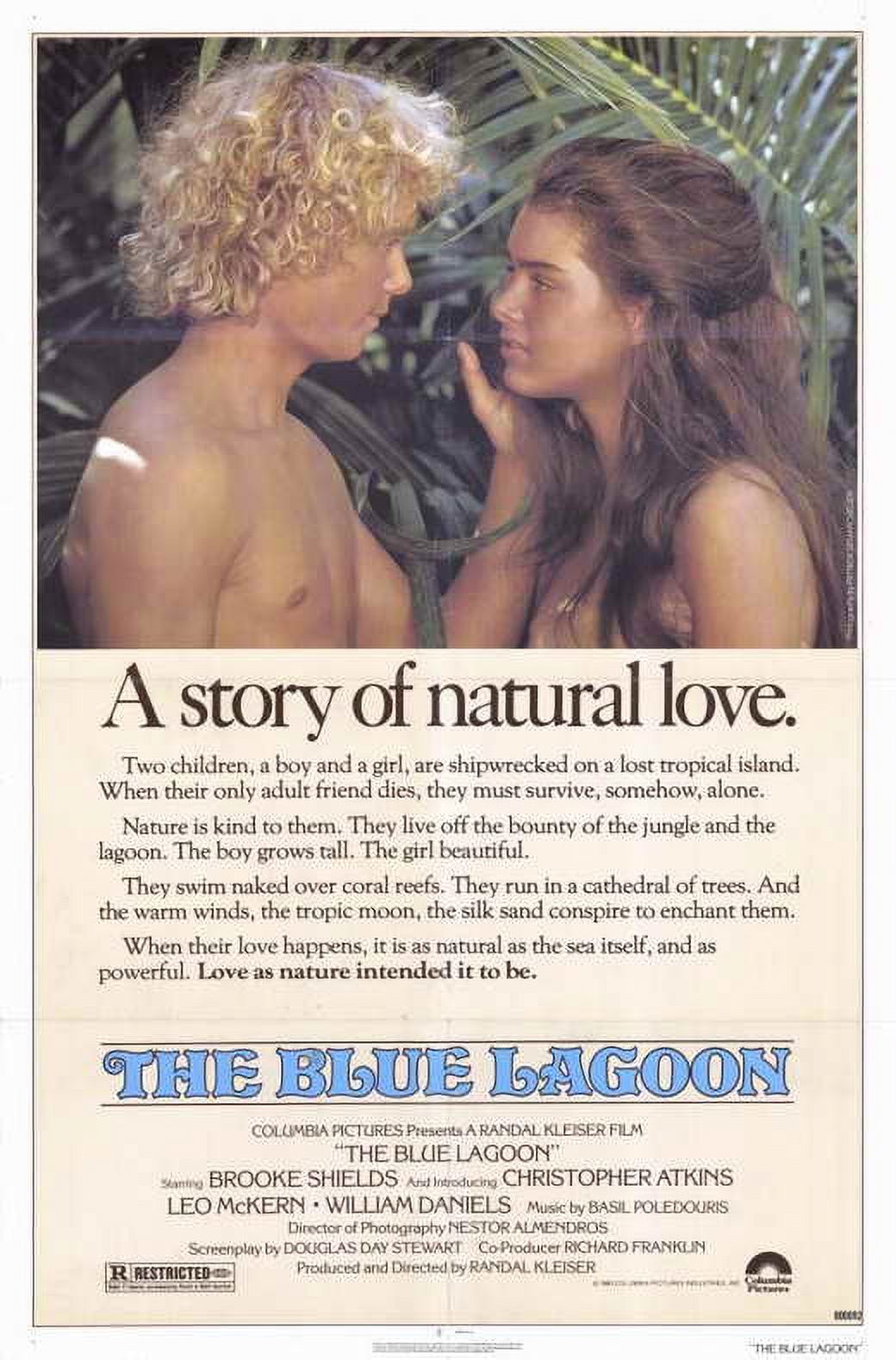Blue Lagoon Movie Poster 11x17 print featuring classic film imagery.
