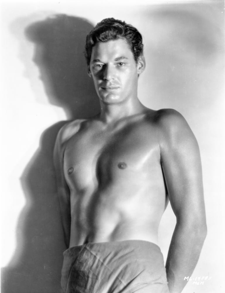 Johnny Weissmuller standing portrait photo print.