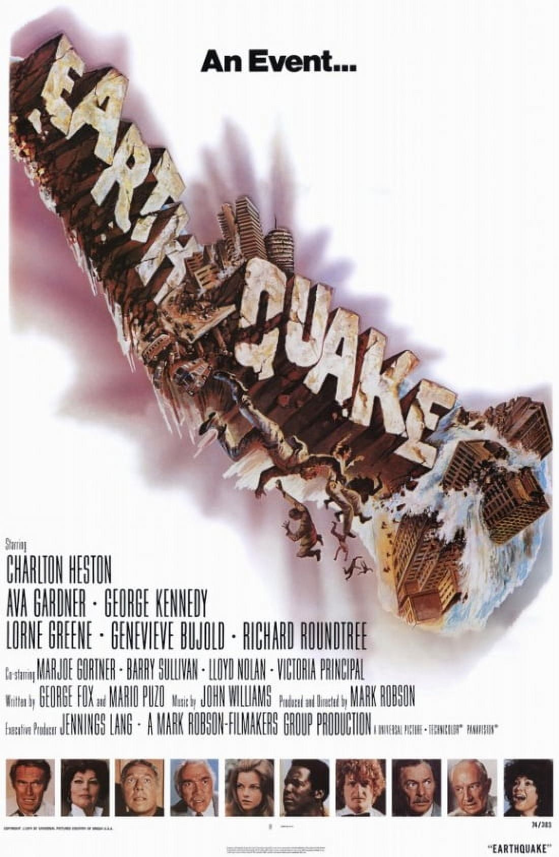 Earthquake movie poster print in 11x17 size, vibrant colors.