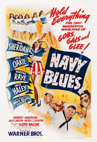 Navy Blues movie poster print featuring Ann Sheridan, Jack Oakie, and Martha Raye.