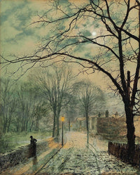 Moonlit Stroll at Bonchurch Isle of Wight Poster Print by John Atkinson Grimshaw