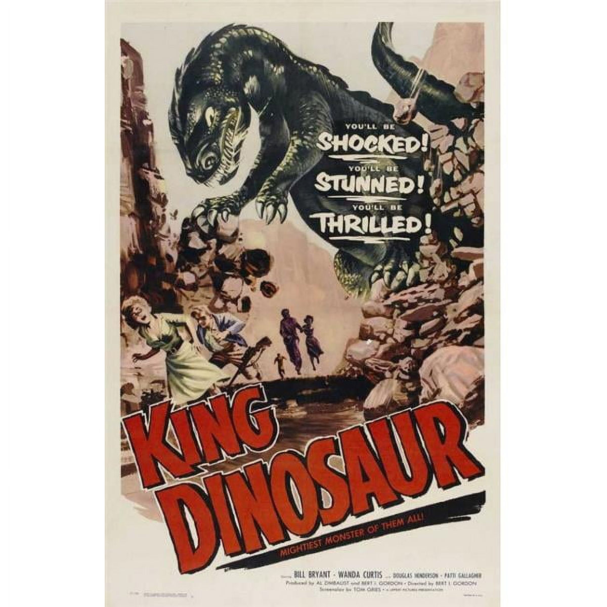 King Dinosaur movie poster print showcasing a classic film scene.