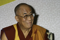 Inspirational photo print of the 14th Dalai Lama, promoting peace and compassion.