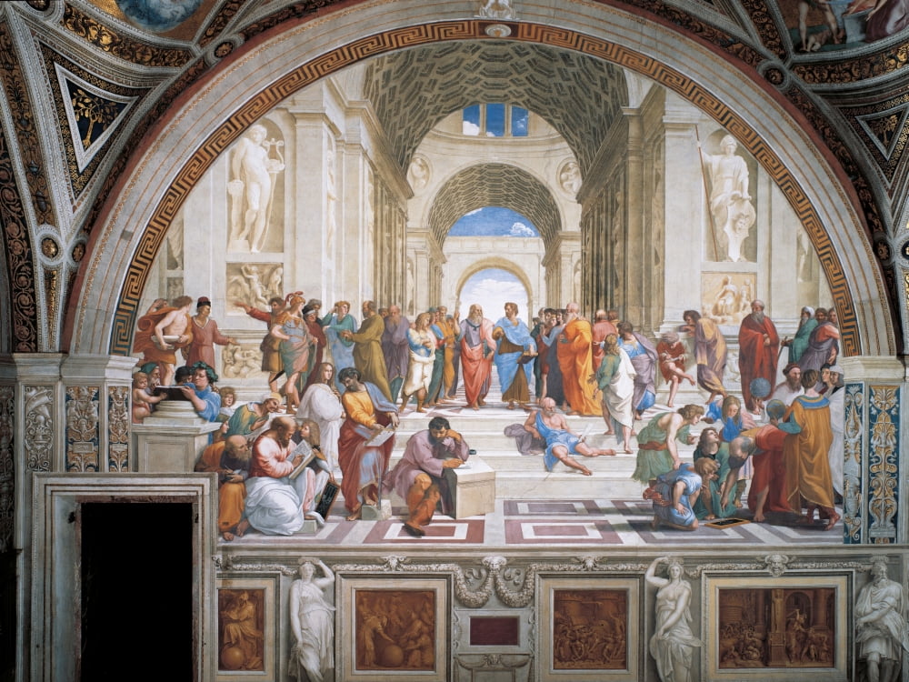 The School of Athens 8x10 poster print showcasing classical art.