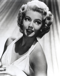 Lana Turner in a white gown photo print, classic Hollywood elegance.