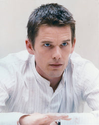 Ethan Hawke posed in a long sleeve photo print