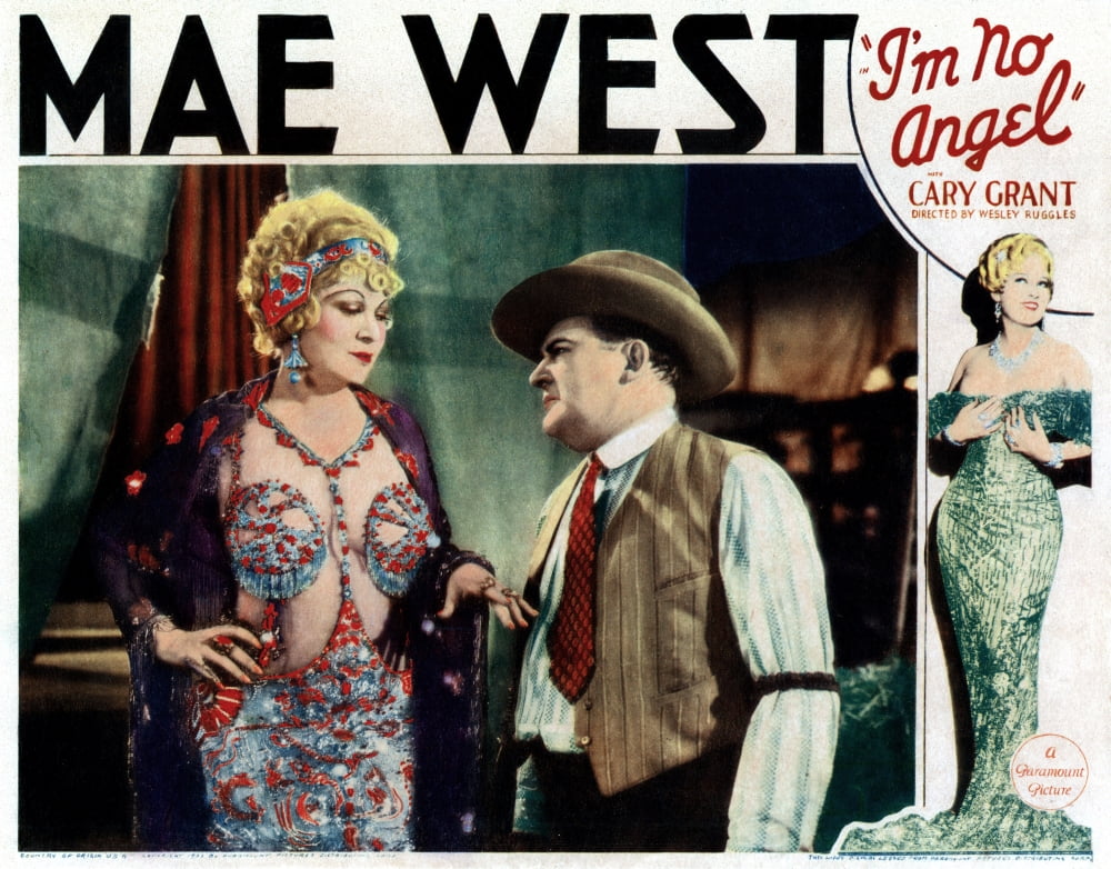 I'm No Angel movie poster print featuring Mae West and Edward Arnold from the 1933 film.