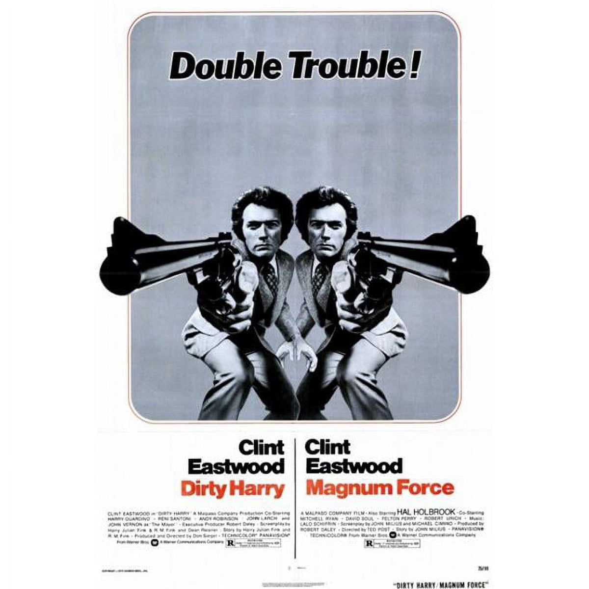 Magnum Force movie poster print featuring iconic Dirty Harry theme.