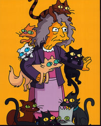 Crazy Cat Lady photo print from The Simpsons, perfect for cat lovers.