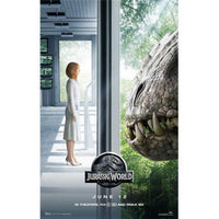 Jurassic World Movie Poster 11x17 print featuring thrilling dinosaur imagery.