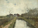 Huisje aan een Sloot poster print by Anton Mauve showcasing serene rural canal scene.