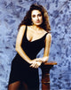 Melina Kanakaredes stylish black dress photo print