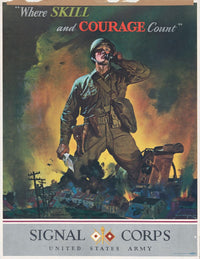 Where Skill and Courage Count Signal Corps US Army Poster Print by Jes Wilhelm Schlaikjer