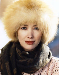 Janine Turner portrait in black scarf photo print.