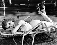Debra Paget Sun Tanning on Lounge Chair Photo Print