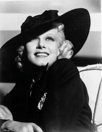 Jean Harlow Portrait in Black Hat and Dress Photo Print