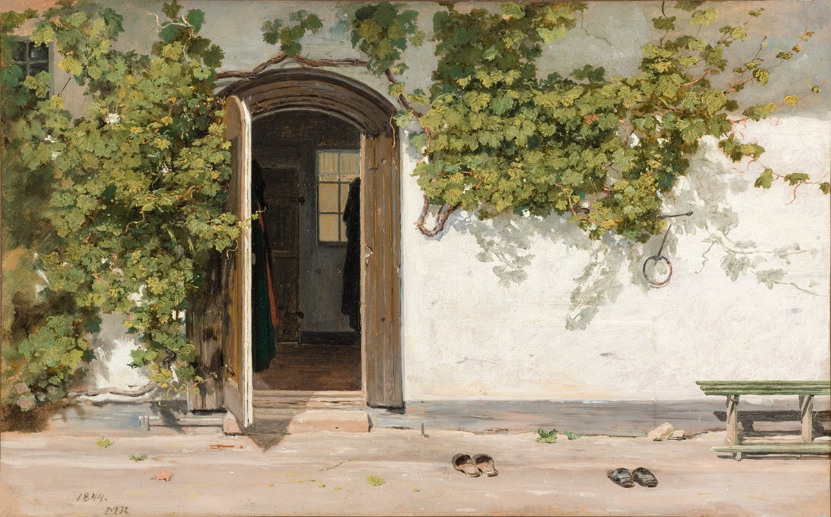 Entrance to an Inn in the Praestegarden at Hillested poster print by Martinus Rørbye.