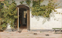 Entrance to an Inn in the Praestegarden at Hillested poster print by Martinus Rørbye.