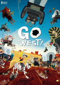 Tous a l'Ouest Lucky Luke movie poster in vibrant colors