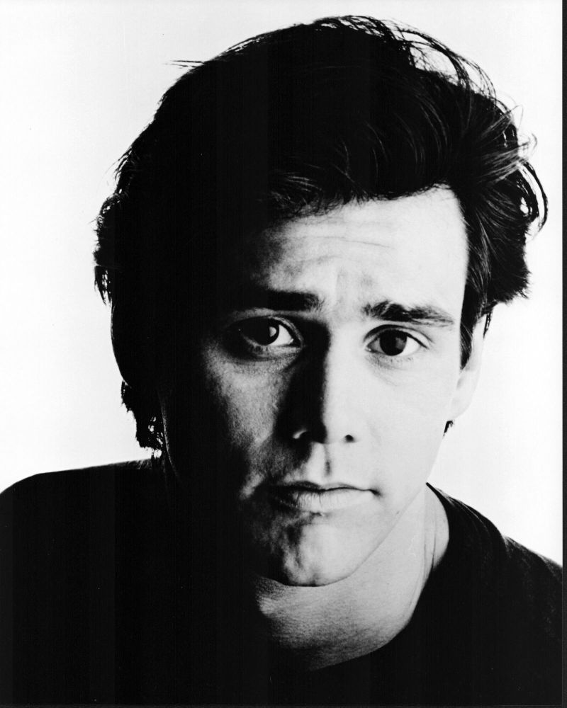 Jim Carrey black and white headshot photo print
