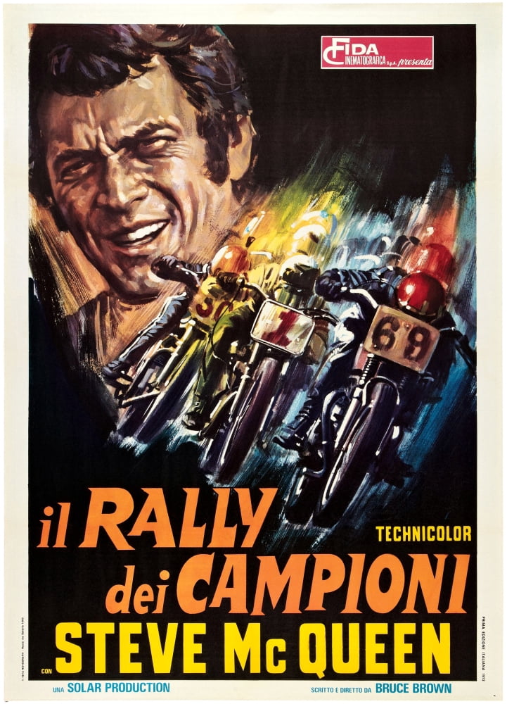 On Any Sunday movie poster print featuring Steve McQueen - 11 x 17