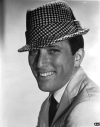 Andy Williams photo print wearing a checked hat, vintage style