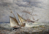 American Ships Meet at Sea art print by James Gale Tyler - maritime artwork