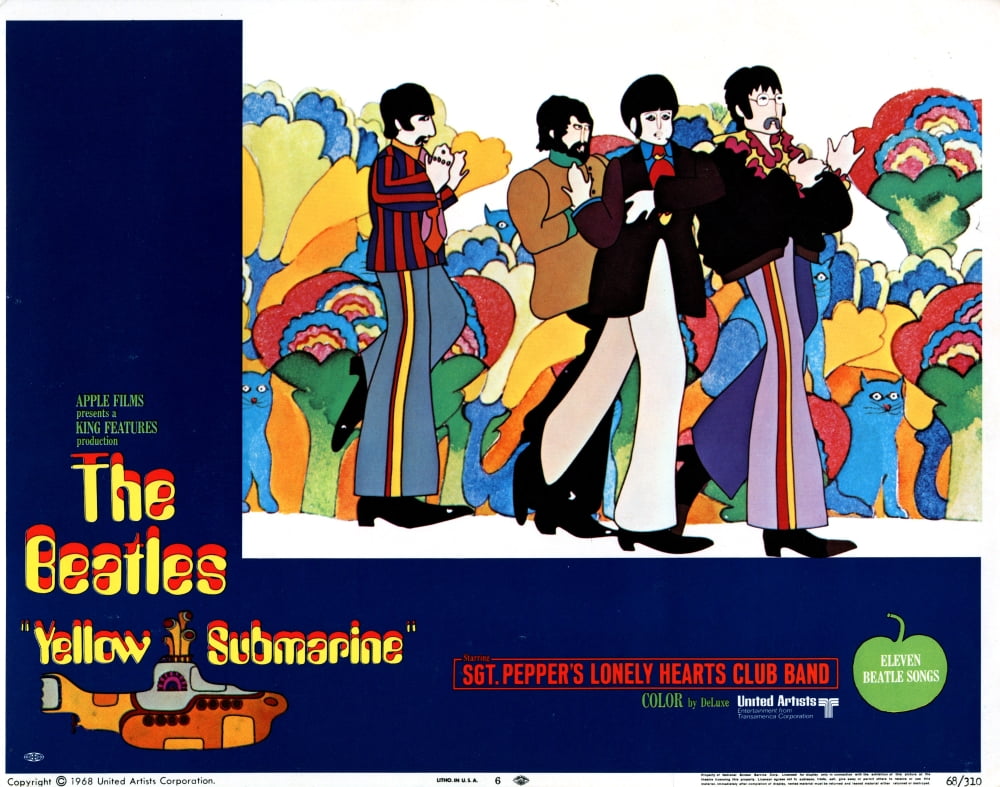 Yellow Submarine Movie Poster Masterprint - vibrant colors and iconic design.