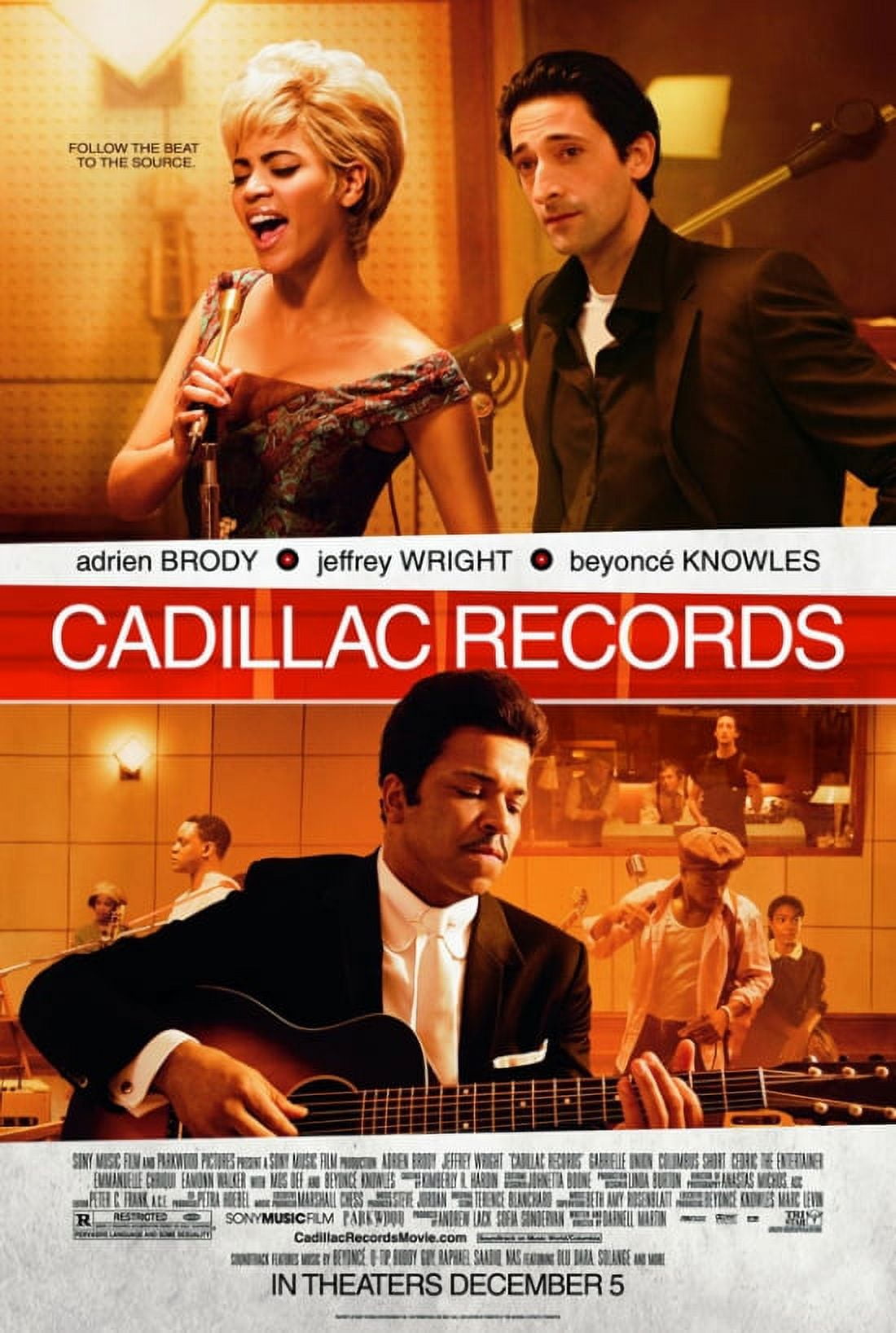 Cadillac Records Movie Poster Print 27x40 featuring iconic music themes.